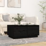 Sofabord 80x50x35 cm massivt fyrretræ sort - Kategori: 4 Sofabord 80x50x35 cm massivt fyrretræ sort