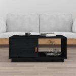 Sofabord 80x50x35,5 cm massivt fyrretræ sort - Kategori: 4 Sofabord 80x50x35,5 cm massivt fyrretræ sort