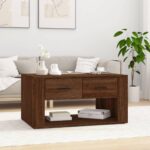 Sofabord 80x50x40 cm konstrueret træ brun egetræsfarve - Kategori: 4 Sofabord 80x50x40 cm konstrueret træ brun egetræsfarve