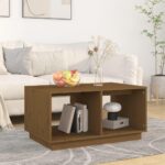 Sofabord 80x50x40 cm massivt fyrretræ gyldenbrun - Kategori: 4 Sofabord 80x50x40 cm massivt fyrretræ gyldenbrun