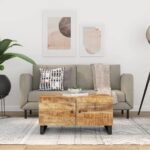 Sofabord 80x50x40 cm massivt mangotræ og konstrueret træ - Kategori: 4 Sofabord 80x50x40 cm massivt mangotræ og konstrueret træ