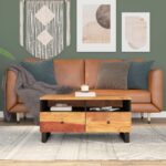 Sofabord 80x54x40 cm massivt akacietræ og konstrueret træ - Kategori: 4 Sofabord 80x54x40 cm massivt akacietræ og konstrueret træ