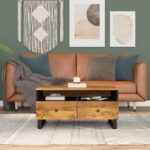 Sofabord 80x54x40 cm massivt mangotræ og konstrueret træ - Kategori: 4 Sofabord 80x54x40 cm massivt mangotræ og konstrueret træ