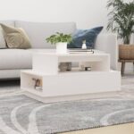 Sofabord 80x55x40,5 cm massivt fyrretræ hvid - Kategori: 4 Sofabord 80x55x40,5 cm massivt fyrretræ hvid