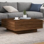 Sofabord 80x80x31 cm konstrueret træ brun egetræsfarve - Kategori: 4 Sofabord 80x80x31 cm konstrueret træ brun egetræsfarve