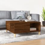Sofabord 80x80x36,5 cm konstrueret træ brun egetræsfarve - Kategori: 4 Sofabord 80x80x36,5 cm konstrueret træ brun egetræsfarve