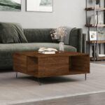 Sofabord 80x80x36,5 cm konstrueret træ brun egetræsfarve - Kategori: 4 Sofabord 80x80x36,5 cm konstrueret træ brun egetræsfarve