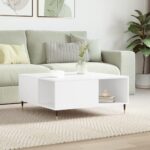 Sofabord 80x80x36,5 cm konstrueret træ hvid - Kategori: 4 Sofabord 80x80x36,5 cm konstrueret træ hvid