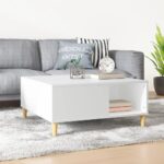 Sofabord 80x80x36,5 cm konstrueret træ hvid - Kategori: 4 Sofabord 80x80x36,5 cm konstrueret træ hvid