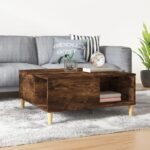Sofabord 80x80x36,5 cm konstrueret træ røget egetræsfarve - Kategori: 4 Sofabord 80x80x36,5 cm konstrueret træ røget egetræsfarve
