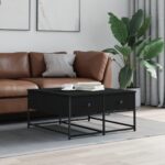 Sofabord 80x80x40 cm konstrueret træ sort - Kategori: 4 Sofabord 80x80x40 cm konstrueret træ sort