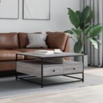 Sofabord 80x80x45 cm konstrueret træ grå sonoma-eg - Kategori: 4 Sofabord 80x80x45 cm konstrueret træ grå sonoma-eg