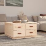 Sofabord 80x80x45 cm massivt fyrretræ - Kategori: 4 Sofabord 80x80x45 cm massivt fyrretræ