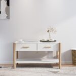 Sofabord 82x48x45 cm konstrueret træ hvid