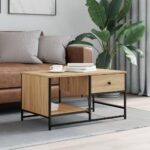 Sofabord 85,5x51x45 cm konstrueret træ sonoma egetræsfarve - Kategori: 4 Sofabord 85,5x51x45 cm konstrueret træ sonoma egetræsfarve