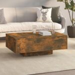 Sofabord 85x55x31 cm konstrueret træ røget egetræsfarve - Kategori: 4 Sofabord 85x55x31 cm konstrueret træ røget egetræsfarve