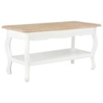 Sofabord 87,5x42x44 cm massivt fyrretræ hvid og brun - Kategori: 4 Sofabord 87,5x42x44 cm massivt fyrretræ hvid og brun