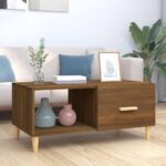 Sofabord 89,5x50x40 cm konstrueret træ brun egetræsfarve - Kategori: 4 Sofabord 89,5x50x40 cm konstrueret træ brun egetræsfarve