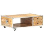 Sofabord 89x59x33 cm massivt ru mangotræ - Kategori: 4 Sofabord 89x59x33 cm massivt ru mangotræ