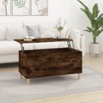 Sofabord 90×44,5×45 cm konstrueret træ røget egetræsfarve - Kategori: 4 Sofabord 90x44,5x45 cm konstrueret træ røget egetræsfarve