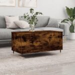 Sofabord 90×44,5×45 cm konstrueret træ røget egetræsfarve - Kategori: 4 Sofabord 90x44,5x45 cm konstrueret træ røget egetræsfarve