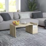 Sofabord 90x45x35 cm konstrueret træ sonoma-eg - Kategori: 4 Sofabord 90x45x35 cm konstrueret træ sonoma-eg