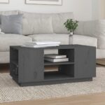 Sofabord 90x49x40,5 cm massivt fyrretræ grå - Kategori: 4 Sofabord 90x49x40,5 cm massivt fyrretræ grå