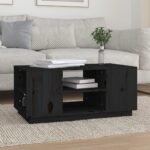 Sofabord 90x49x40,5 cm massivt fyrretræ sort - Kategori: 4 Sofabord 90x49x40,5 cm massivt fyrretræ sort
