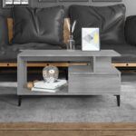 Sofabord 90x49x45 cm konstrueret træ Grå sonoma-eg - Kategori: 4 Sofabord 90x49x45 cm konstrueret træ Grå sonoma-eg
