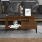 Sofabord 90x49x45 cm konstrueret træ brun egetræsfarve - Kategori: 4 Sofabord 90x49x45 cm konstrueret træ brun egetræsfarve