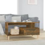 Sofabord 90x49x45 cm konstrueret træ røget egetræsfarve - Kategori: 4 Sofabord 90x49x45 cm konstrueret træ røget egetræsfarve