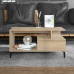 Sofabord 90x49x45 cm konstrueret træ sonoma-eg - Kategori: 4 Sofabord 90x49x45 cm konstrueret træ sonoma-eg