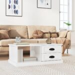 Sofabord 90x50x35 cm konstrueret træ hvid højglans - Kategori: 4 Sofabord 90x50x35 cm konstrueret træ hvid højglans