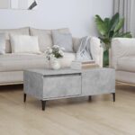 Sofabord 90x50x36,5 cm konstrueret træ betongrå - Kategori: 4 Sofabord 90x50x36,5 cm konstrueret træ betongrå