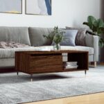 Sofabord 90x50x36,5 cm konstrueret træ brun egetræsfarve - Kategori: 4 Sofabord 90x50x36,5 cm konstrueret træ brun egetræsfarve