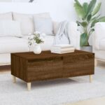 Sofabord 90x50x36,5 cm konstrueret træ brun egetræsfarve - Kategori: 4 Sofabord 90x50x36,5 cm konstrueret træ brun egetræsfarve