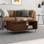 Sofabord 90x50x36,5 cm konstrueret træ brun egetræsfarve - Kategori: 4 Sofabord 90x50x36,5 cm konstrueret træ brun egetræsfarve