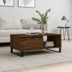 Sofabord 90x50x36,5 cm konstrueret træ brun egetræsfarve - Kategori: 4 Sofabord 90x50x36,5 cm konstrueret træ brun egetræsfarve