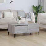 Sofabord 90x50x36,5 cm konstrueret træ grå sonoma-eg - Kategori: 4 Sofabord 90x50x36,5 cm konstrueret træ grå sonoma-eg