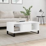 Sofabord 90x50x36,5 cm konstrueret træ hvid - Kategori: 4 Sofabord 90x50x36,5 cm konstrueret træ hvid