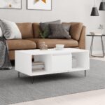Sofabord 90x50x36,5 cm konstrueret træ hvid - Kategori: 4 Sofabord 90x50x36,5 cm konstrueret træ hvid