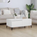 Sofabord 90x50x36,5 cm konstrueret træ hvid - Kategori: 4 Sofabord 90x50x36,5 cm konstrueret træ hvid