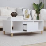 Sofabord 90x50x36,5 cm konstrueret træ hvid - Kategori: 4 Sofabord 90x50x36,5 cm konstrueret træ hvid
