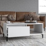 Sofabord 90x50x36,5 cm konstrueret træ hvid - Kategori: 4 Sofabord 90x50x36,5 cm konstrueret træ hvid