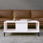 Sofabord 90x50x36,5 cm konstrueret træ hvid - Kategori: 4 Sofabord 90x50x36,5 cm konstrueret træ hvid