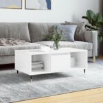 Sofabord 90x50x36,5 cm konstrueret træ hvid højglans - Kategori: 4 Sofabord 90x50x36,5 cm konstrueret træ hvid højglans