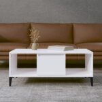 Sofabord 90x50x36,5 cm konstrueret træ hvid højglans - Kategori: 4 Sofabord 90x50x36,5 cm konstrueret træ hvid højglans