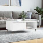Sofabord 90x50x36,5 cm konstrueret træ hvid højglans - Kategori: 4 Sofabord 90x50x36,5 cm konstrueret træ hvid højglans