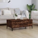 Sofabord 90x50x36,5 cm konstrueret træ røget egetræsfarve - Kategori: 4 Sofabord 90x50x36,5 cm konstrueret træ røget egetræsfarve