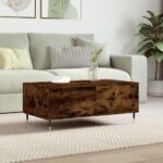 Sofabord 90x50x36,5 cm konstrueret træ røget egetræsfarve - Kategori: 4 Sofabord 90x50x36,5 cm konstrueret træ røget egetræsfarve